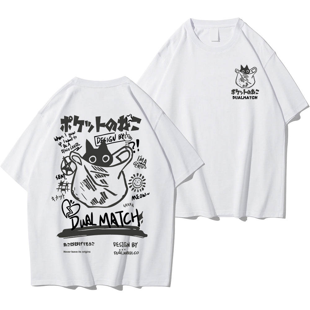 T-shirts de dessin animé pour femmes 2024 Été Harajuku Kawaii Cat