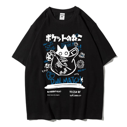 T-shirts de dessin animé pour femmes 2024 Été Harajuku Kawaii Cat