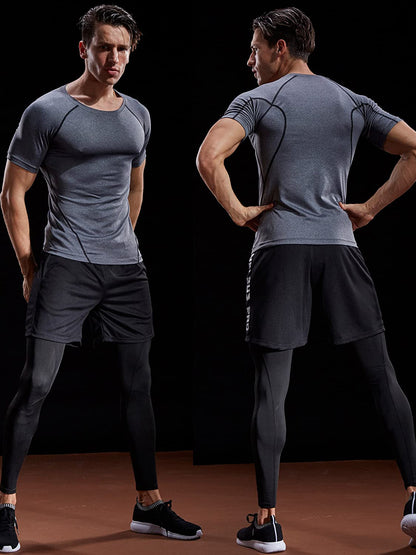 T-shirt de compression 2024 pour hommes Vêtements de sport d'été