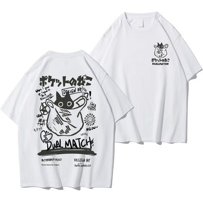 T-shirts de dessin animé pour femmes 2024 Été Harajuku Kawaii Cat