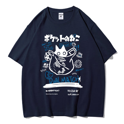 T-shirts de dessin animé pour femmes 2024 Été Harajuku Kawaii Cat